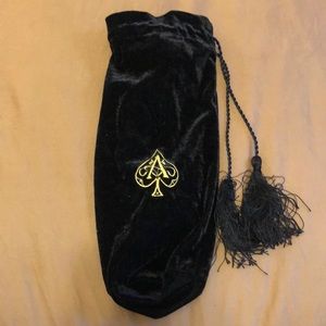 Ace of spades Champaign black velvet dust bag